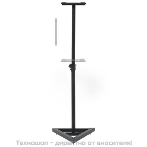 Студийни стойки за мониторни тонколони, 2 бр, черни, стомана