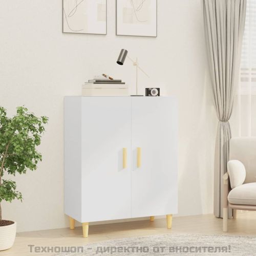 Сайдборд, бял, 70x34x90 см, инженерно дърво