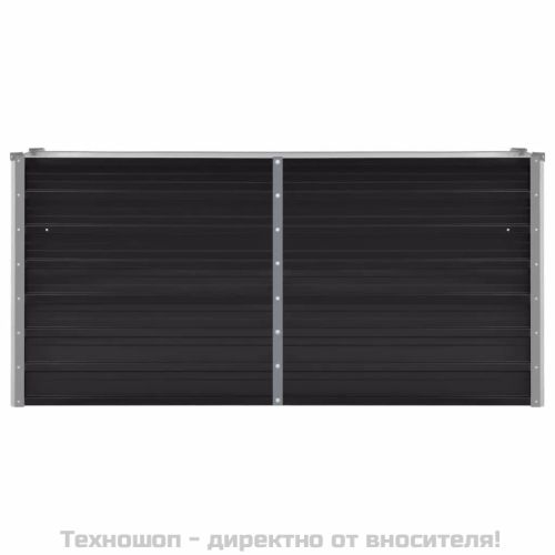 Градинска висока леха антрацит 160x40x77 см поцинкована стомана