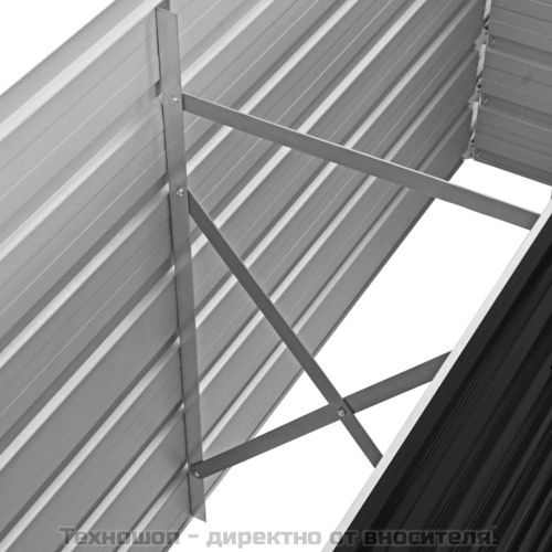 Градинска висока леха антрацит 160x40x77 см поцинкована стомана