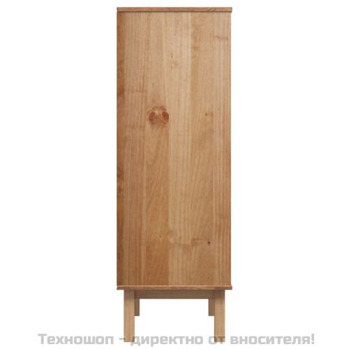 Висок шкаф OTTA, кафяво и бяло, 85x43x125 см, бор масив