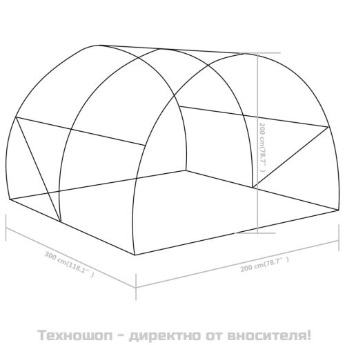 Оранжерия 6 м² 3x2x2 м
