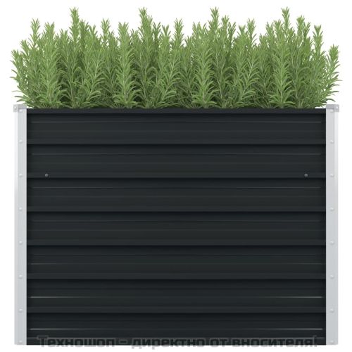 Повдигната леха, антрацит, 100x100x77 см, поцинкована стомана