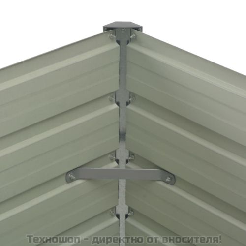 Повдигната леха, антрацит, 100x100x77 см, поцинкована стомана