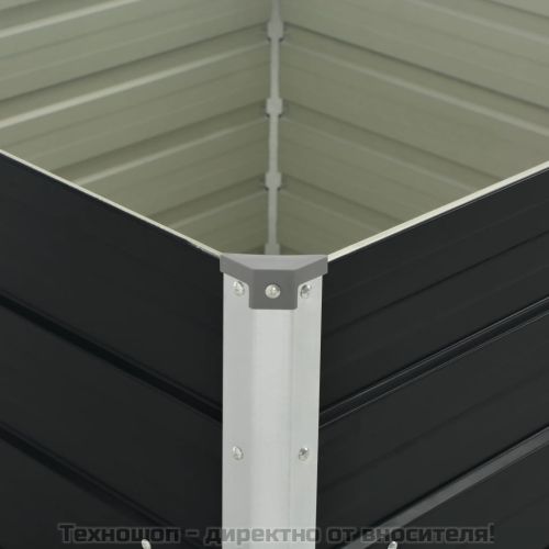 Повдигната леха, антрацит, 100x100x77 см, поцинкована стомана