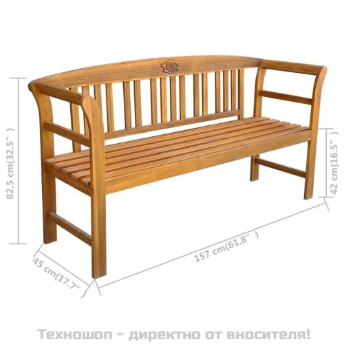 Градинска пейка 157 см акациево дърво масив