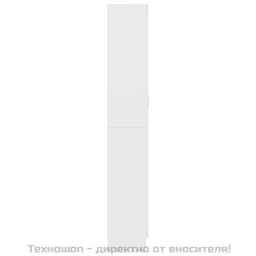 Шкаф витрина, бял, 82,5x30,5x185 см, инженерно дърво