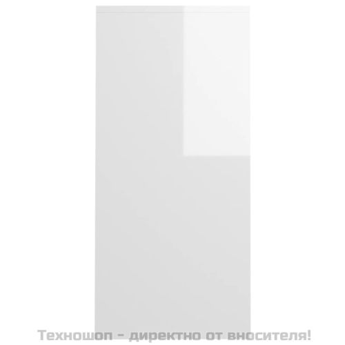 Бюро за лаптоп, бял гланц, 102,5x35x75 см, инженерно дърво