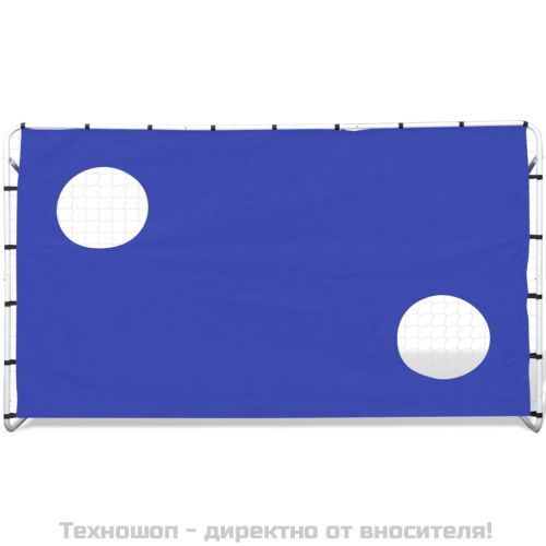 Футболна врата с цели, стомана, 240х92х150 см, високо качество