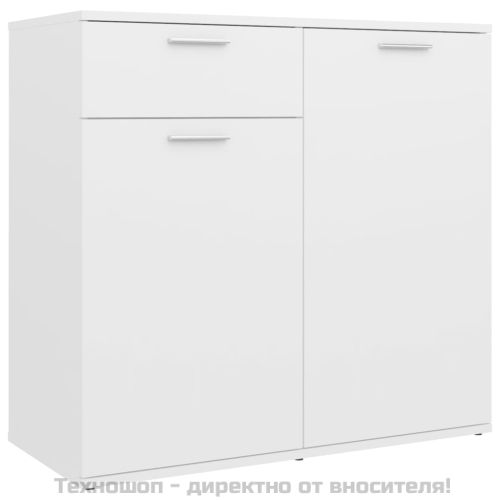 Бюфет, бял, 80x36x75 см, инженерно дърво