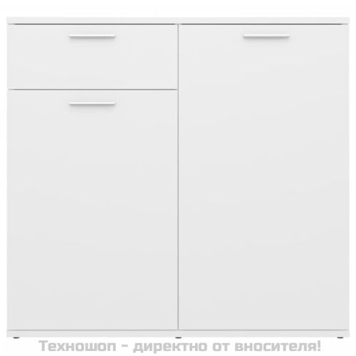 Бюфет, бял, 80x36x75 см, инженерно дърво