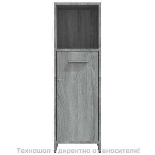Шкаф за баня, сив сонома, 30x30x95 см, инженерно дърво