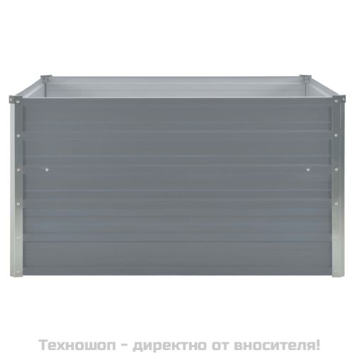 Повдигната леха, 100x100x45 см, поцинкована стомана, сива