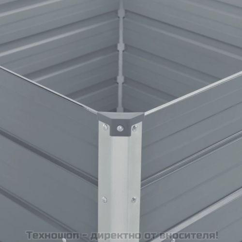 Повдигната леха, 100x100x45 см, поцинкована стомана, сива