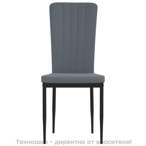 Трапезни столове, 4 бр, тъмносиви, кадифе