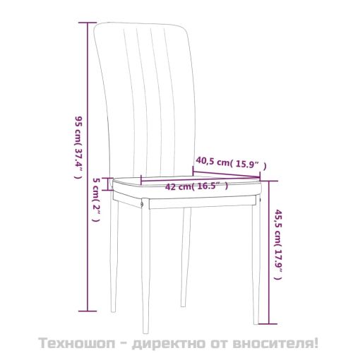 Трапезни столове, 4 бр, тъмносиви, кадифе