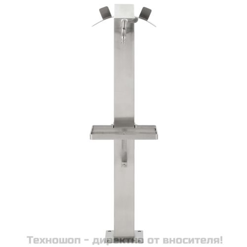 Градинска чешма, неръждаема стомана, квадратна колона, 95 см