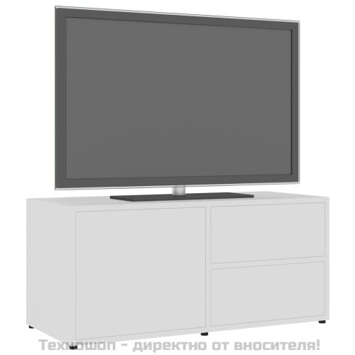 ТВ шкаф, бял, 80x34x36 см, инженерно дърво