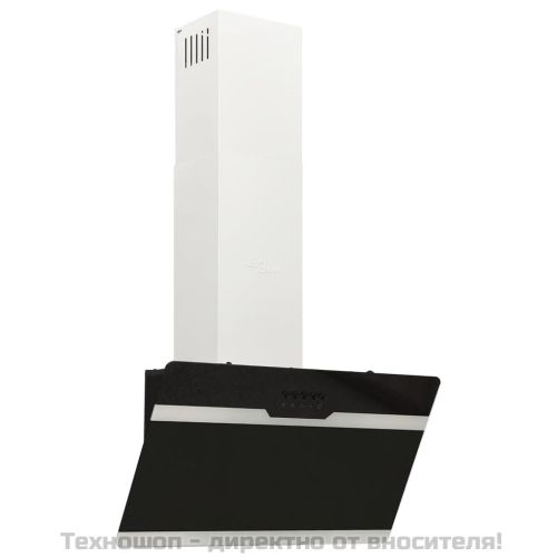 Стенен абсорбатор, 60 см, стомана и закалено стъкло, черен