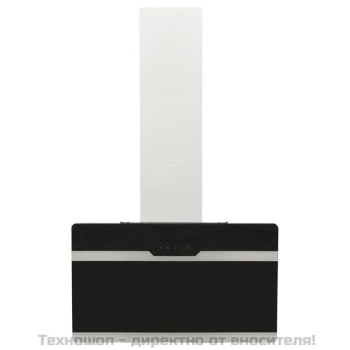 Стенен абсорбатор, 60 см, стомана и закалено стъкло, черен