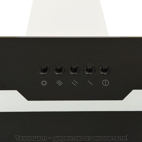 Стенен абсорбатор, 60 см, стомана и закалено стъкло, черен