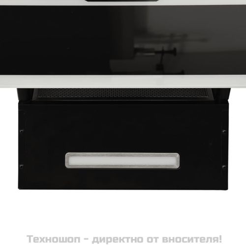 Стенен абсорбатор, 60 см, стомана и закалено стъкло, черен