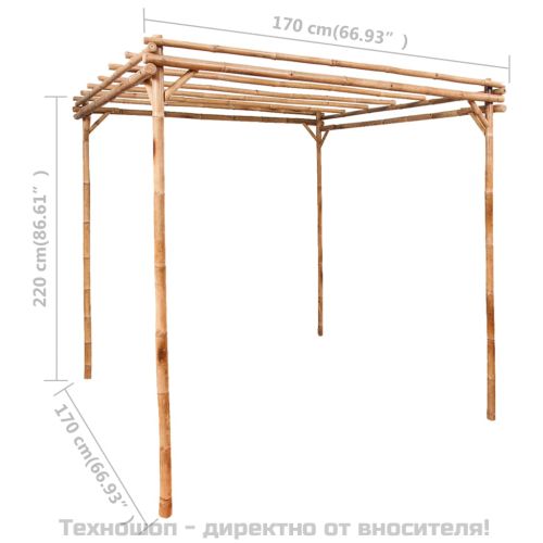 Пергола от бамбук, 170x170x220 cм