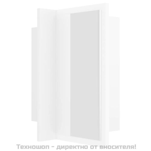 Шкаф с LED огледало за баня, бял, 40x12x45 см, акрил
