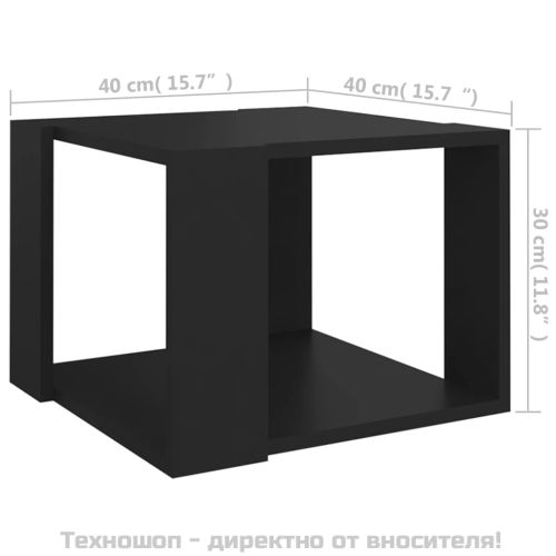 Кафе маса, черна, 40x40x30 см, инженерно дърво