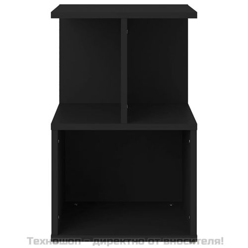 Шкафче за спалня, черно, 35x35x55 см, инженерно дърво
