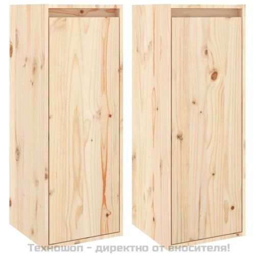 Стенни шкафове, 2 бр, 30x30x80 см, бор масив