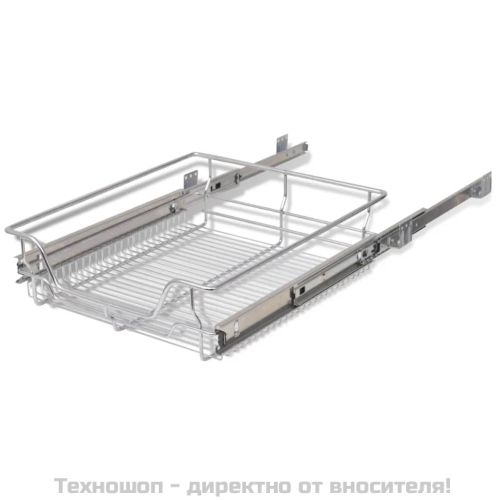 Телени кошници, плъзгащи се, 2 бр, сребристи, 500 мм