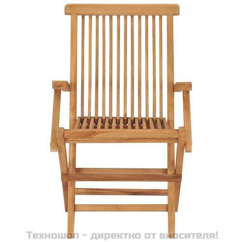 Сгъваеми градински столове, 2 бр, тиково дърво масив
