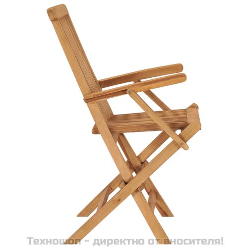 Сгъваеми градински столове, 2 бр, тиково дърво масив