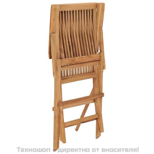 Сгъваеми градински столове, 2 бр, тиково дърво масив