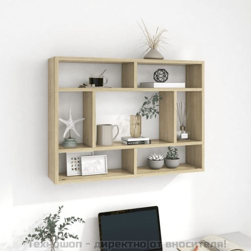 Стенен рафт, дъб сонома, 75x16x55 см, инженерно дърво