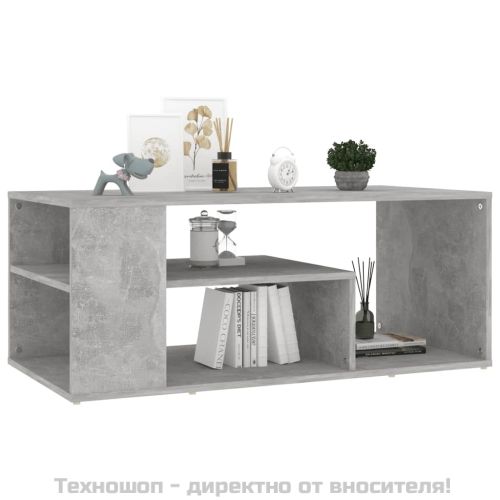 Маса за кафе, бетонно сива, 100x50x40 см, инженерно дърво