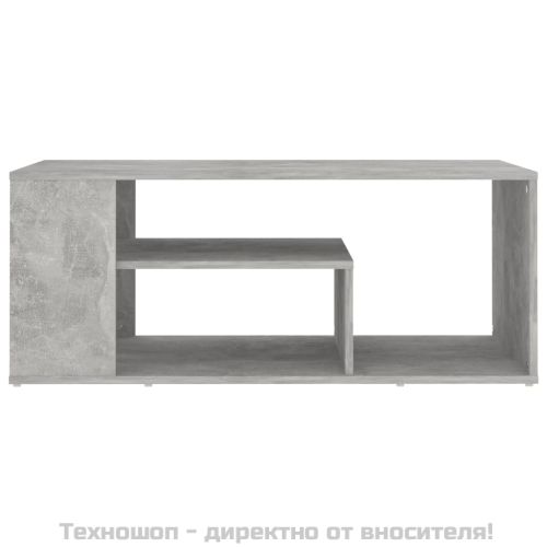 Маса за кафе, бетонно сива, 100x50x40 см, инженерно дърво