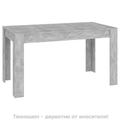 Трапезна маса, бетонно сива, 140x74,5x76 см, инженерно дърво
