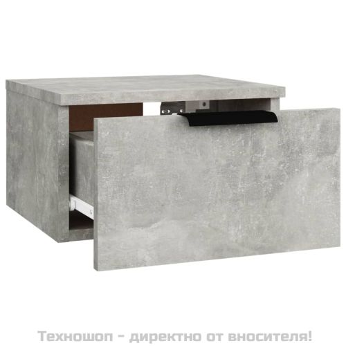 Нощни шкафчета за стенен монтаж 2 бр бетонно сиви 34x30x20 см