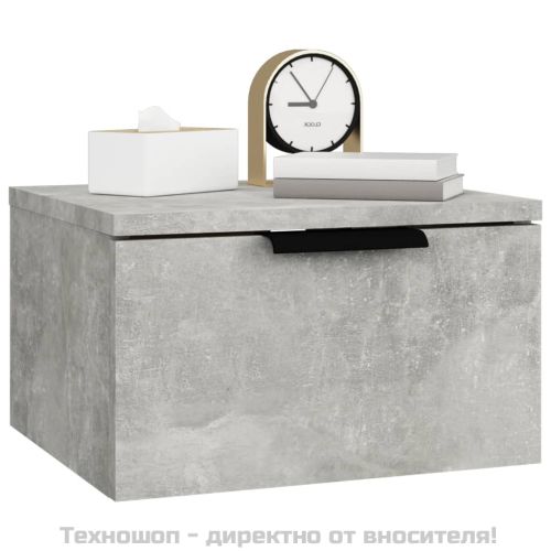 Нощни шкафчета за стенен монтаж 2 бр бетонно сиви 34x30x20 см