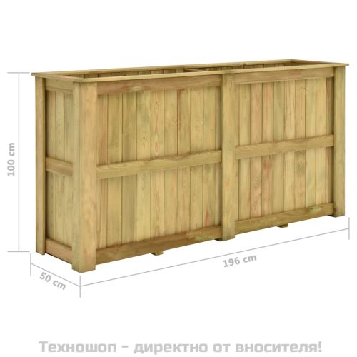 Повдигната леха, 196x50x100 см, импрегнирано борово дърво