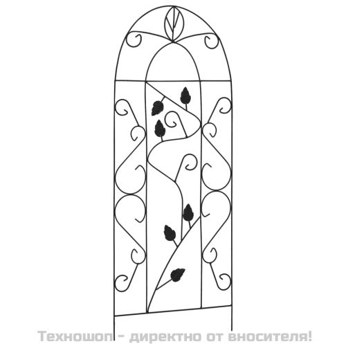 Стойки за пълзящи растения, 3 бр, черни, 40х100 см, желязо