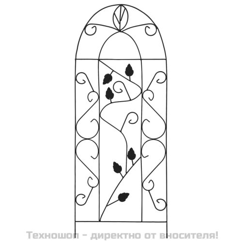 Стойки за пълзящи растения, 3 бр, черни, 40х100 см, желязо