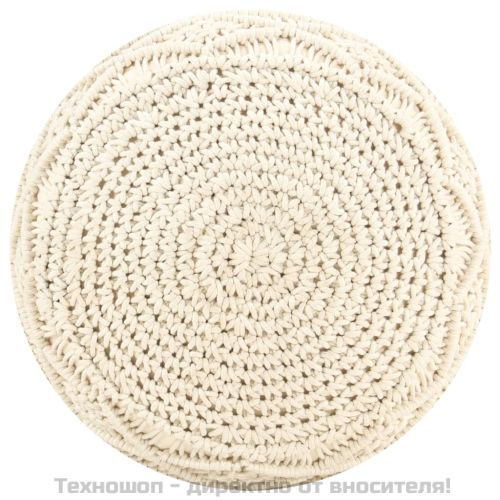 Ръчно изработен пуф в макраме, 45x30 см, памук