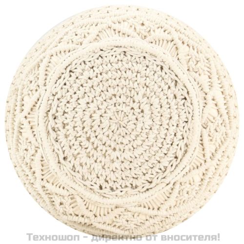 Ръчно изработен пуф в макраме, 45x30 см, памук