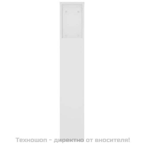 Табла за легло тип шкаф, бяла, 220x18,5x104,5 см