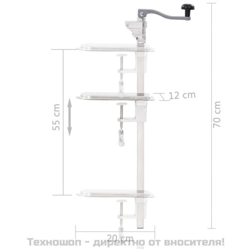 Отварачка за консерви, сребриста, 70 см, алуминий и инокс