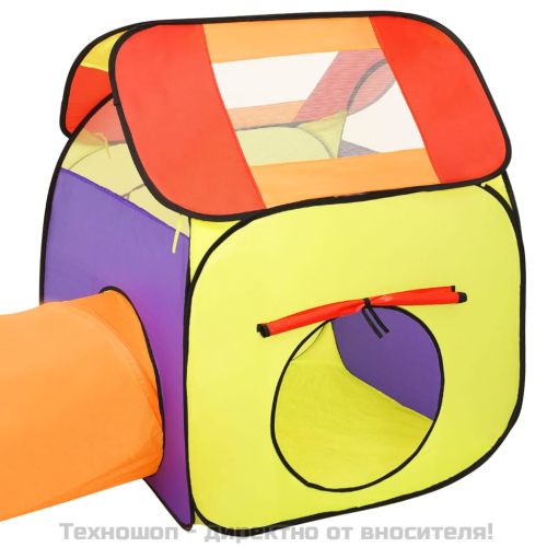 Детска палатка за игра с 250 многоцветни топки 338x123x111 см