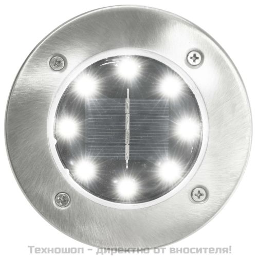 Соларни земни лампи, 8 бр, LED светлина, бели